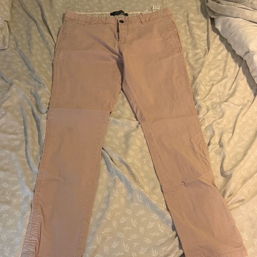Zara Men's Chino Pants in Light Pink - 32